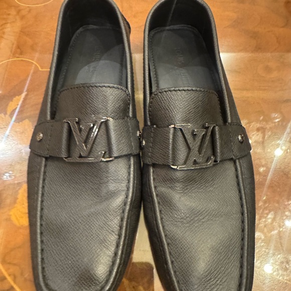 Louis Vuitton Men's leather Textured Black loafers Slip-Ons drivers shoes Sz 9.5 - Picture 12 of 16